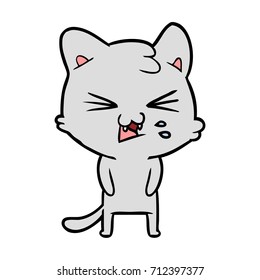 cartoon cat hissing