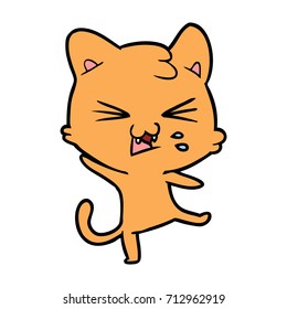 cartoon cat hissing