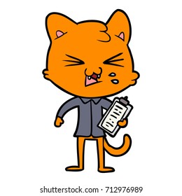 cartoon cat hissing