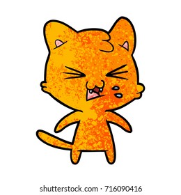 cartoon cat hissing