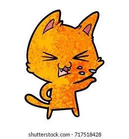 cartoon cat hissing