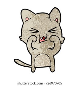 cartoon cat hissing