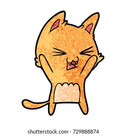 cartoon cat hissing