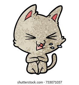 cartoon cat hissing
