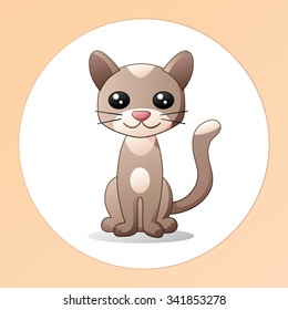 Cartoon cat icon.