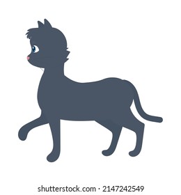 cartoon cat icon on white background