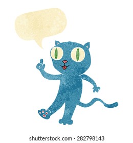 cartoon  cat with idea with speech bubble
