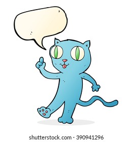 cartoon  cat with idea with speech bubble