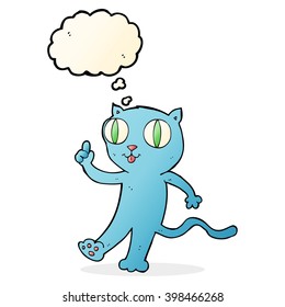 cartoon  cat with idea with thought bubble