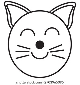 Cartoon cat image design icon in black strike colour
