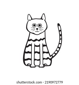 Cartoon cat isolated on white background.