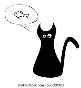 Cartoon cat isolated on a white background