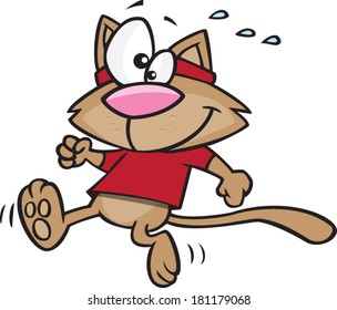 cartoon cat jogging