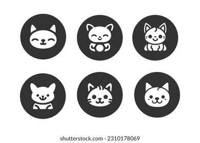 Cute cat icon. pink cat icon on white background. happy cat icon standing  and modern for illustration., Stock vector