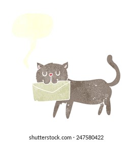 cartoon cat with letter
