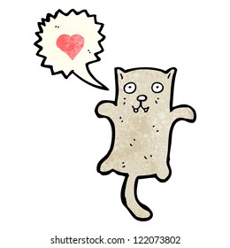 gato de dibujos animados enamorado