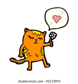cartoon cat in love