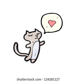 cartoon cat with love heart