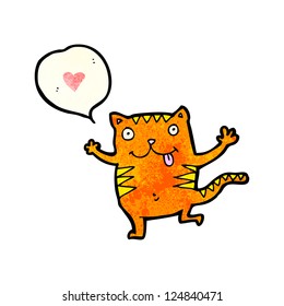 cartoon cat with love heart