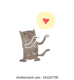cartoon cat with love heart