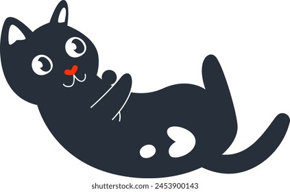 Ilustración vectorial mentirosa de gato de dibujos animados