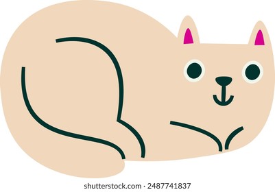 Ilustración vectorial mentirosa de gato de dibujos animados