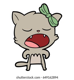 maullar a gato de dibujos animados