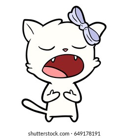 cartoon cat meowing