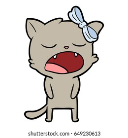 maullar a gato de dibujos animados