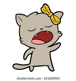 maullar a gato de dibujos animados