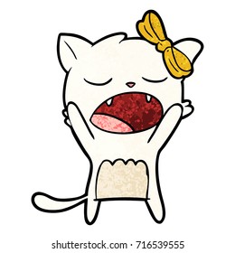 maullar a gato de dibujos animados