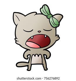 cartoon cat meowing