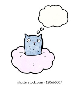 gato de dibujos animados en la nube