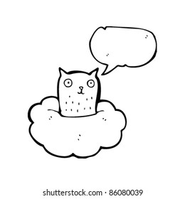 cartoon cat on cloud