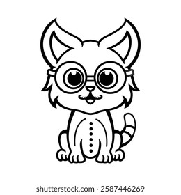 Cartoon cat on white background