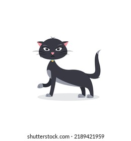 A cartoon cat pausing while walking vector illustration isolated graphic icon