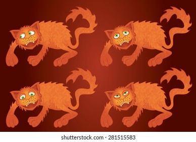cartoon cat playing 