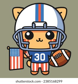 cartoon cat playing american football