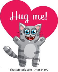 Cartoon cat ready for a hugging