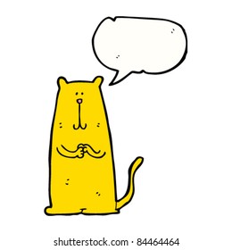 cartoon cat rubbing paws
