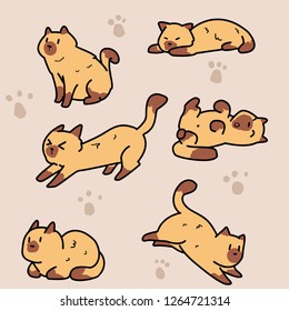 cartoon cat set
