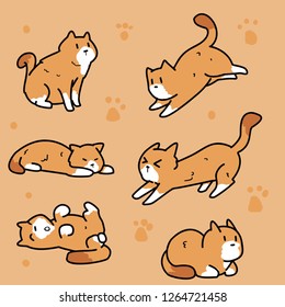cartoon cat set