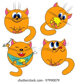 cartoon cat set. playing pet collection