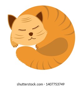 Cartoon cat  set. Simple modern geometric flat style vector illustration. - Vector 