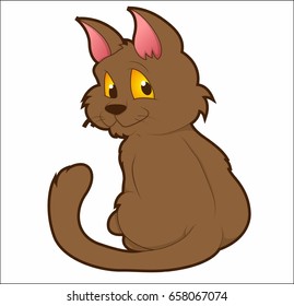 Cartoon cat sitting