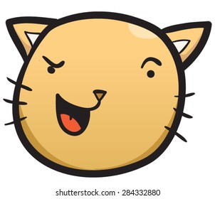 Cartoon cat smiley face