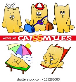 cartoon cat smileys for Christmas and New Year