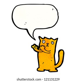 cartoon cat with speech bubble