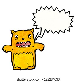 cartoon cat with speech bubble