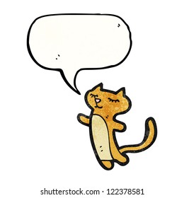 gato de dibujos animados con burbuja de habla